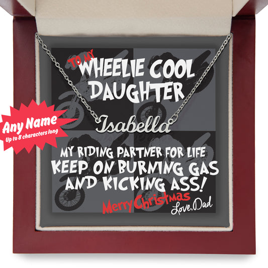 Daughter Dirt Bike Motocross Rider Personalized Necklace Gift From Dad