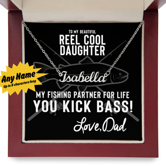 Personalized necklace for your daughter Fishing partner for life