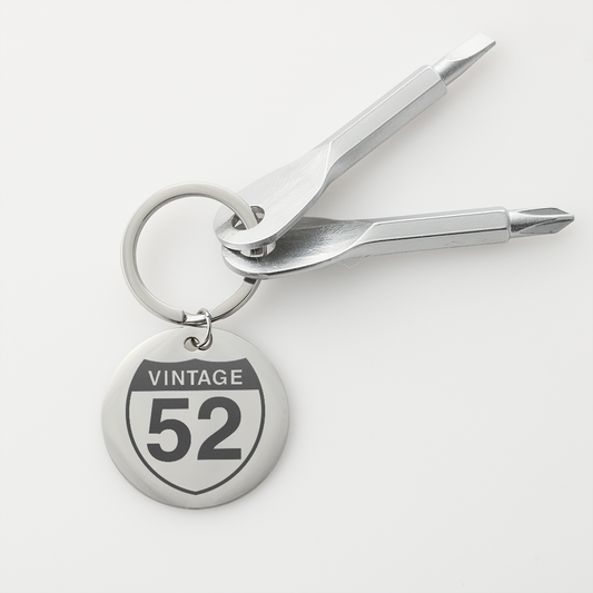 Vintage 52 keychain with screwdrivers
