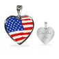 Patriotic American Flag Heart Pendant