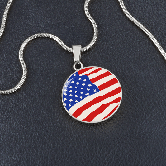Patriotic American Flag Necklace Gift for 4th of July