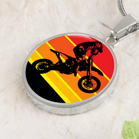 MX sunset necklace for dirt bike rider or motocross racer