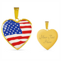 Patriotic American Flag Heart Pendant