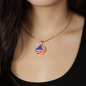 Patriotic American Flag Necklace Gift for 4th of July