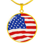 Patriotic American Flag Necklace Gift for 4th of July