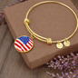 Patriotic American Flag Bangle Charm Bracelet