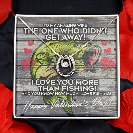 Lucky in love! Valentine's Day Necklace with message card for your wife