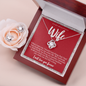 Love Knot Necklace with matching earrings and message card for wife