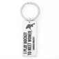 Funny Engravable Hockey Keychain