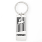 Snowmobile Freedom American Flag Engravable Keychain