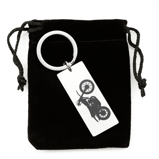 Engravable Vintage Motocross Keychain