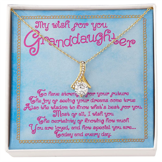 Alluring Beauty necklace with message card My wish for you Granddaughter