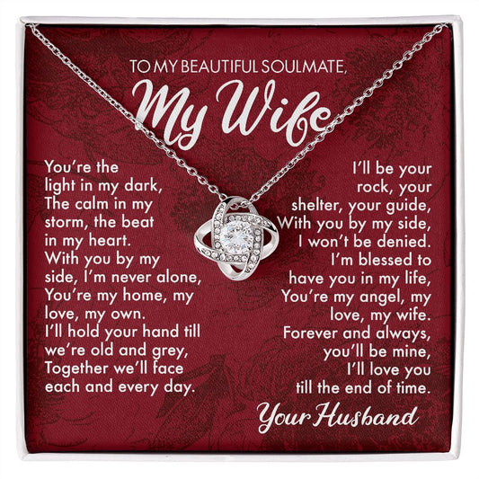 The light in my dark Love Knot necklace for wife