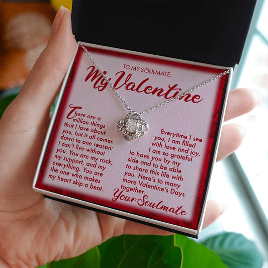 To My Soulmate My Valentine Love Knot Necklace