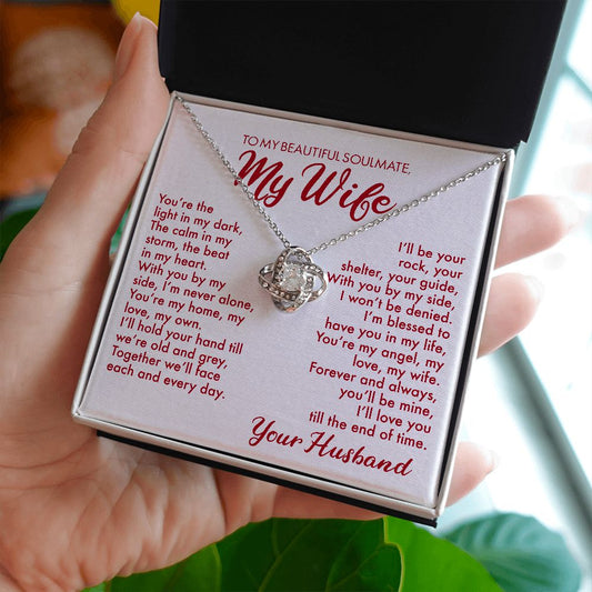 My Beautiful Soulmate Love Knot Necklace for wife