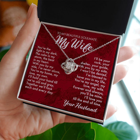 The light in my dark Love Knot necklace for wife