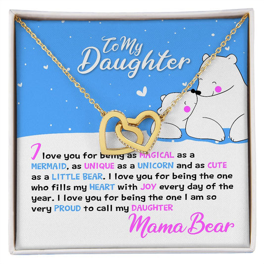 Interlocking hearts necklace for daughter Mama Bear