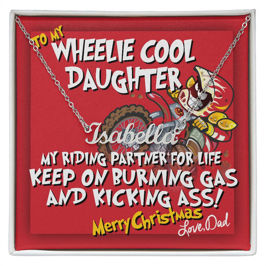 Motocross Dirt Bike Rider Personalized Necklace Gift From Dad