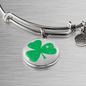 Shamrock Bangle Charm Bracelet