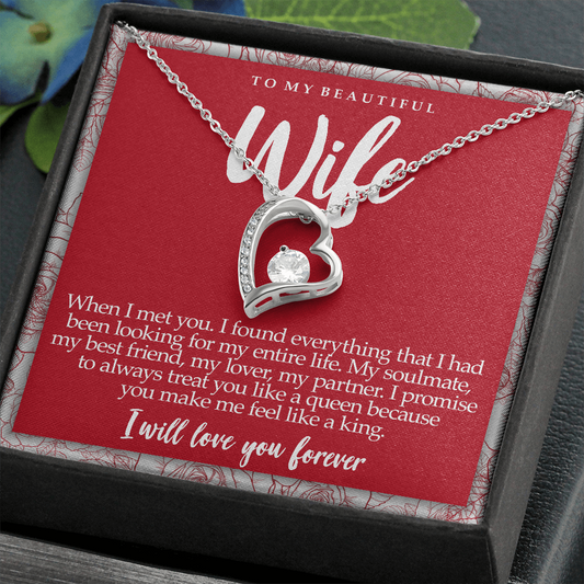 Forever Love Necklace and Message Card for Wife