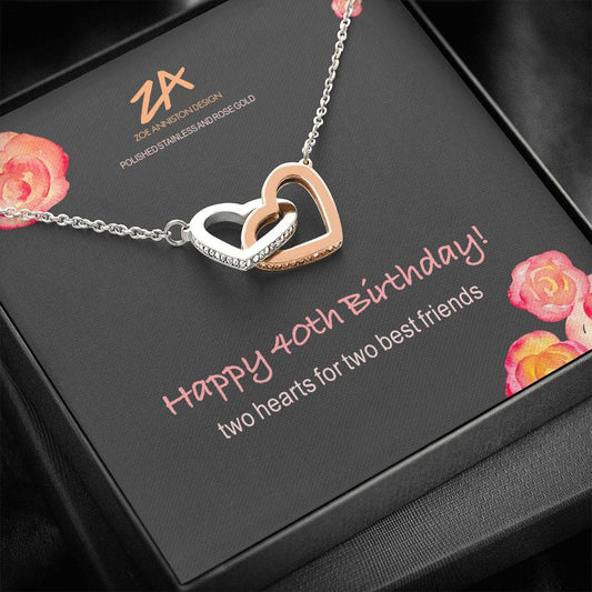 Interlocking Hearts Necklace Happy 40th Birthday To A Best Friend!