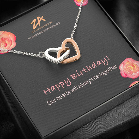 Interlocking hearts necklace Our Hearts will always be together