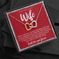 Interlocking Hearts Necklace with Message Card for Wife