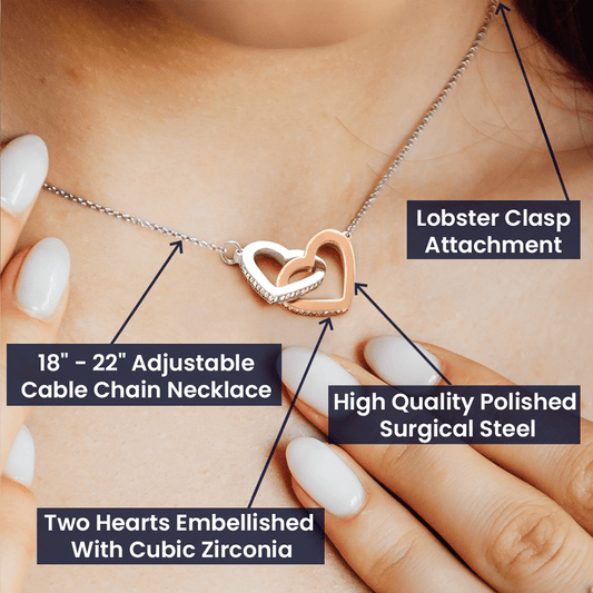 Interlocking hearts necklace To My Beautiful Bonus Daughter