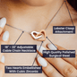 Interlocking Hearts Necklace with Message Card for Wife