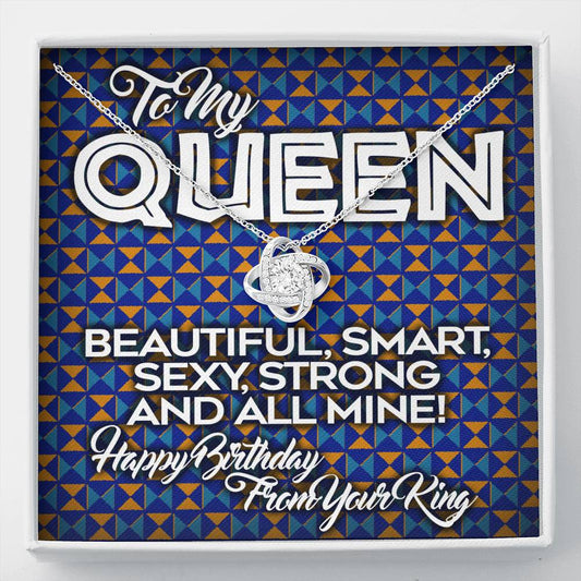 To My Queen Love Knot Necklace With Gift Box and Message Card