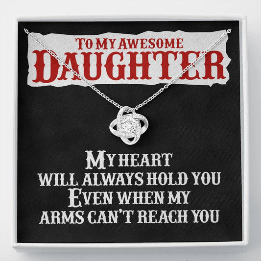 My Heart Will Always Hold You Love Knot Necklace For Daughter