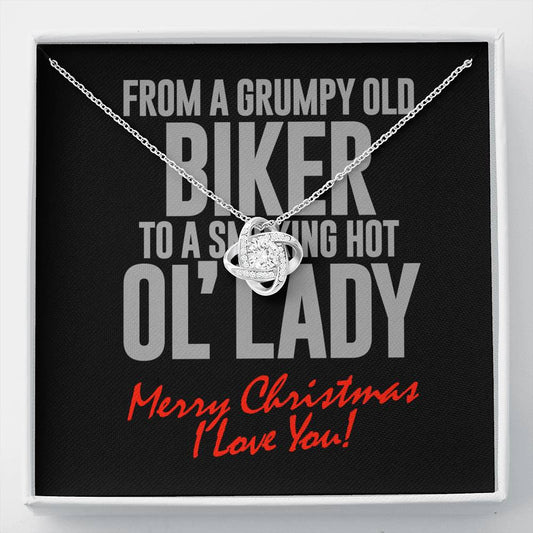 Love Knot Necklace for the wife of a Grumpy Old Biker