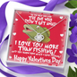 Love knot necklace and message card for the wife of a fisherman The Perfect Fishing Valentine