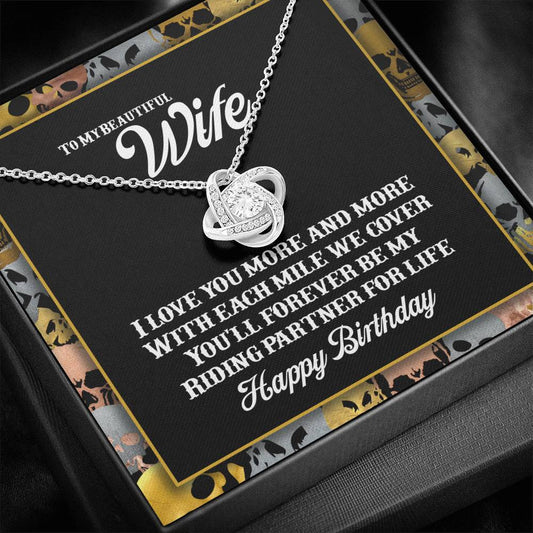 Love Knot Necklace Happy Birthday to my riding partner for life