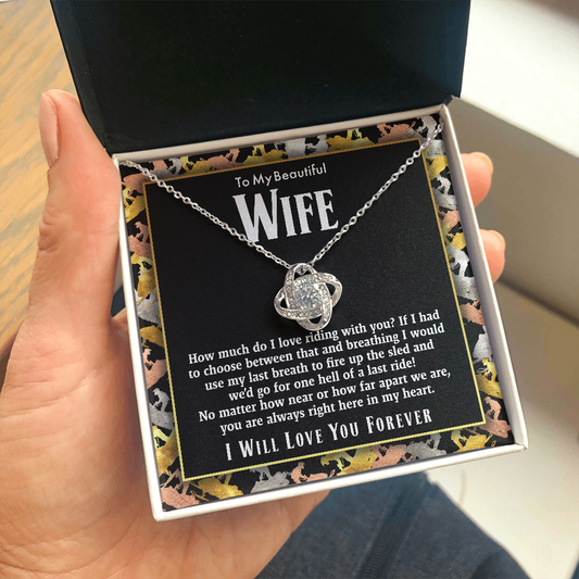 Love Knot Necklace for snowmobiler's wife Fire up the sled