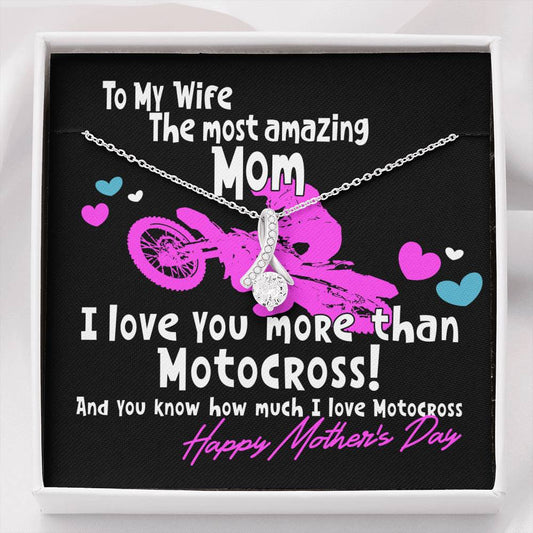 Alluring Beauty necklace for Moto Mom I Love you more than motocross