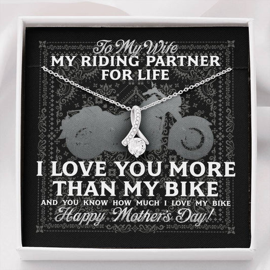 I Love You More than my bike Alluring Beauty Necklace For Biker Wife