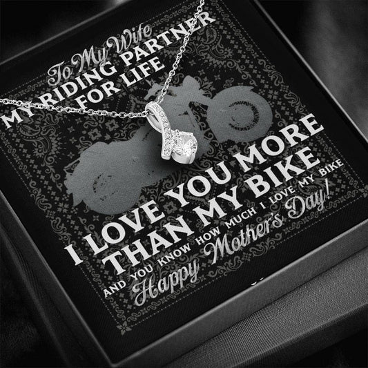 I Love You More than my bike Alluring Beauty Necklace For Biker Wife