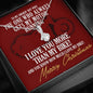 I Love You More Than My Bike! Funny Biker Christmas Card With Alluring Beauty Necklace And Gift Box