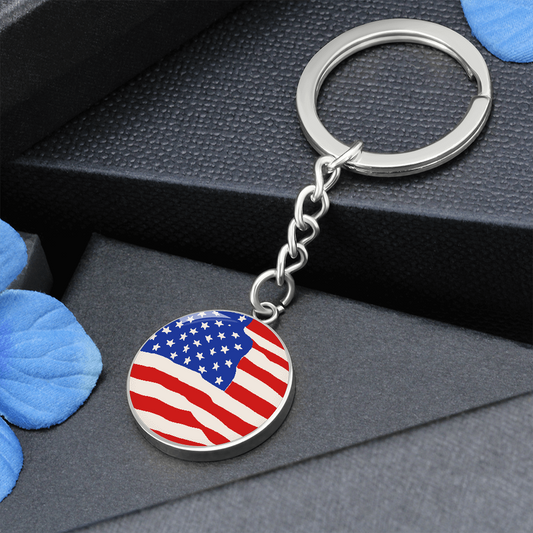 Patriotic American Flag Keychain