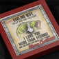 Alluring Beauty necklace and message card for fisherman's wife my darling wife I love you more than fishing