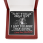Alluring Beauty necklace To my wheelie great wife I love you more than riding