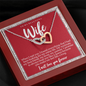 Interlocking Hearts Necklace with Message Card for Wife