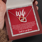 Interlocking Hearts Necklace with Message Card for Wife
