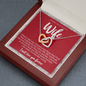 Interlocking Hearts Necklace with Message Card for Wife