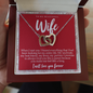 Interlocking Hearts Necklace with Message Card for Wife