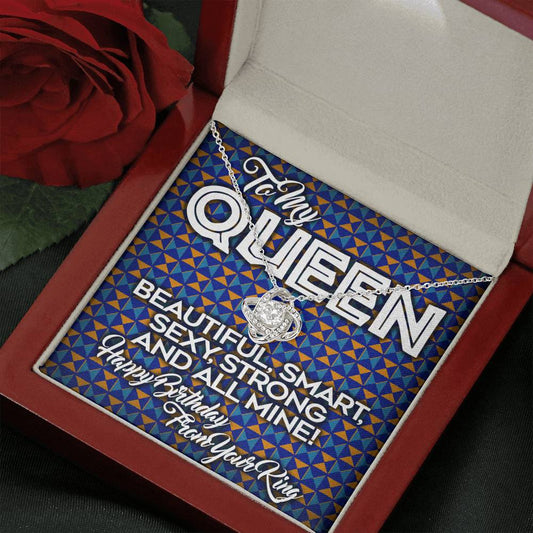To My Queen Love Knot Necklace With Gift Box and Message Card
