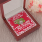 Love knot necklace and message card for the wife of a fisherman The Perfect Fishing Valentine