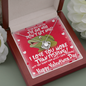 Love knot necklace and message card for the wife of a fisherman The Perfect Fishing Valentine