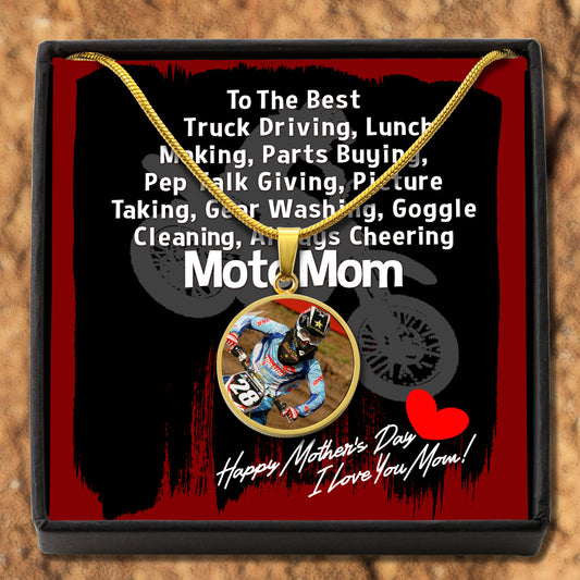 Moto Mom Mother's Day Photo Pendant